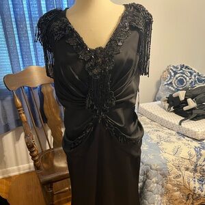 Size 14 black Adrianna Papell NWT black gown
